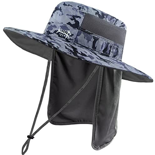Bassdash Chapeau de Protection Solaire Boonie UPF 50+ pour Pêcheur - Style Seau