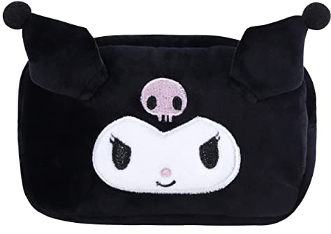 Roffatide Anime Make-up Tasche Tragbare Kleine Kosmetische Tasche Reißverschluss Stift Beutel Bleistift Fall Für Frauen Mädchen schwarz