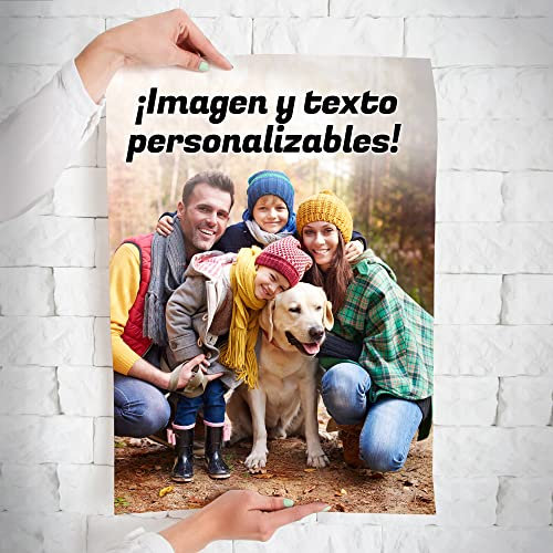 Tenvinilo | Póster Personalizado | Foto y Texto | Regalo Original Personalizable | Accesorios Decorativos para el Hogar | Impresión en Papel Fotográfico | 21 x 30 cm