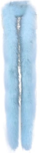 Flauschige Federboa zum Basteln, Federboa,Länge 200cm,Feder-Schal,Turkeyfeder Verkleidungszubehör,Halloween-Handwerk,Hochzeitsdekoration,Federstola Federschal Kostüm Karneval Mottoparty,Hellblau