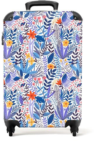 NoBoringSuitcases.com® Handgepäck, Hartschalenkoffer mit TSA Schloss, Trolley, Reisekoffer, Carry on, Rollkoffer, Klein oder Mittelgroß Blau