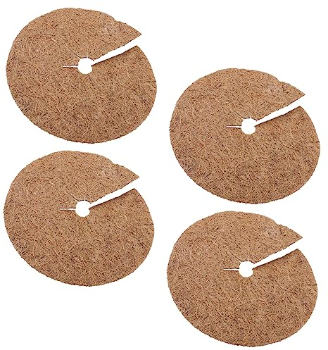 GANAZONO 4 Stück Kokos-Mulch-Pad Hauspflanzentöpfe Pflanze Innen-Blumentopf Bodenabdeckung Baumscheibe Pflanzenabdeckung Mulchring Baumschutz Kokosfasermatten Blumenschutzmatten