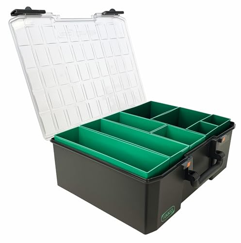 raaco CarryLite 150 5x10-8: Premium Sortierbox für Werkstatt, 8 Einsätze, Sortimentskasten & Sortierboxen für Kleinteile, Traglast 20 kg, Sichere Aufbewahrung, 33 x 41,3 x 14,7 cm