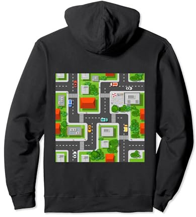 Spielmatte Auf Rücken Massage Spielzeugauto Spielstraße Pullover Hoodie