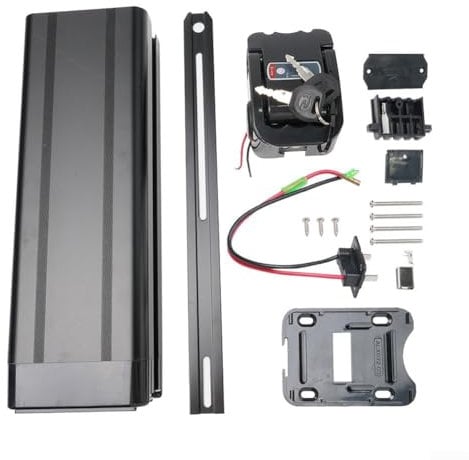 48V E-Bike Battery Box Plastic Battery Protective Case Waterproof Anti Mud Cover Battery Protector 1865 Holder Black, 39 * 11 * 7.6cm