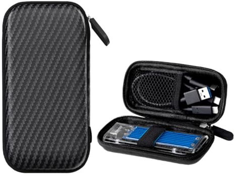 Estuche Universal para Discos Duros Externos, Funda de Viaje Antigolpes, Compatible con M.2 SSD, Negro