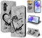CASAFUNY Handyhülle für Samsung Galaxy A55 Hülle Tasche PU Leder Flip Case Brieftasche Kartenfach Klapphülle Handytasche Case Schutzhülle für Samsung Galaxy A55, Schwarz