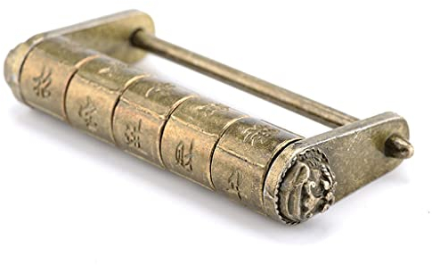 Cerradura de combinación retro de bronce antiguo 5 letras de aleación de zinc cerradura de contraseña caja de joyería candado para cajón de maleta de madera (tamaño: D) pequeño regalo