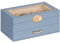 Enthralite Joyero con 1 cajón: organizador de joyas para pendientes y collares, regalo para niñas y mujeres, gris y azul