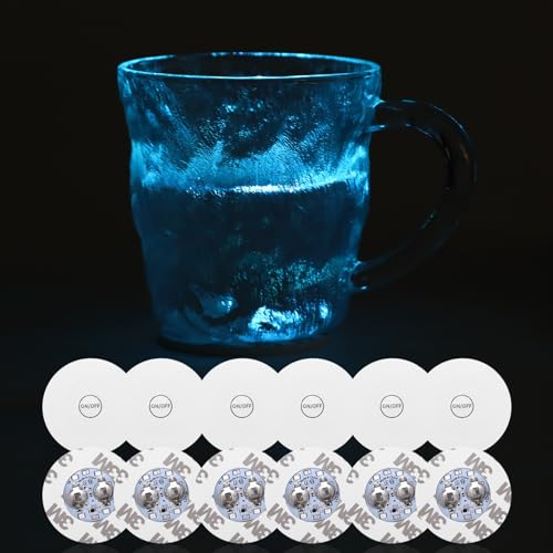 Untersetzer Gläser, Set Mit 12 Led-Untersetzer, Leuchtende Untersetzer Mit 7 Lichtmodi, Glasuntersetzer, Wasserdichter Led-Untersetzer Getränke-Untersetzer Für Glaspartys, Hochzeiten, Bars(6Cm)
