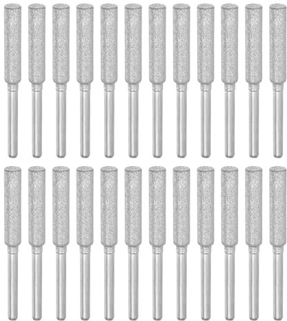 sourcing map 1Pack (24pcs) Diamond Chainsaw Sharpener Bits 5/32 3/16 Cylinder Head Electric Chain Saw Grinder