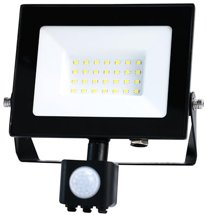 Heitronic LED Flutlichtstrahler mit Bewegungsmelder Bolton 2.0 warmweiß 30 Watt 2505 Lumen Scheinwerfer Fluter