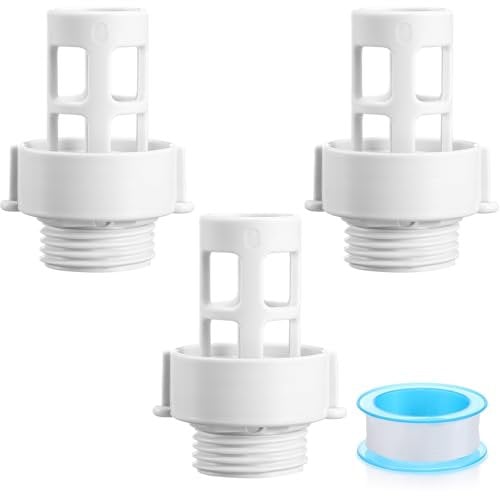 Innconee 3 Pcs Pool Drain Connector with Tape, Pool Drain Hose Adapter Compatible with Intex 10184 Round Swimming Pools and Garden Hose Drain Plug