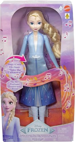 Mattel Disney Frozen Elsa Singing Fashion Doll, Singing Adventure in Signature Clothing, Sings “Into The Unknown” from Disney Frozen 2 Movie