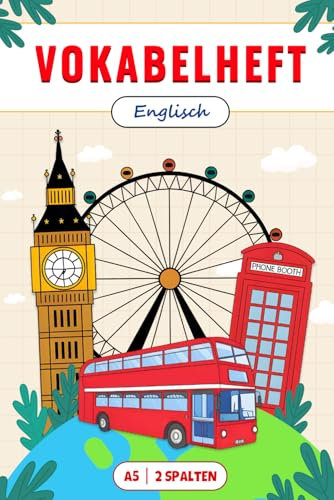 Vokabelheft 2 Spalten Englisch A5: Vokabeln Üben Buch für über 1500 Vokabeln mit Erfolgstracker | 102 Seiten