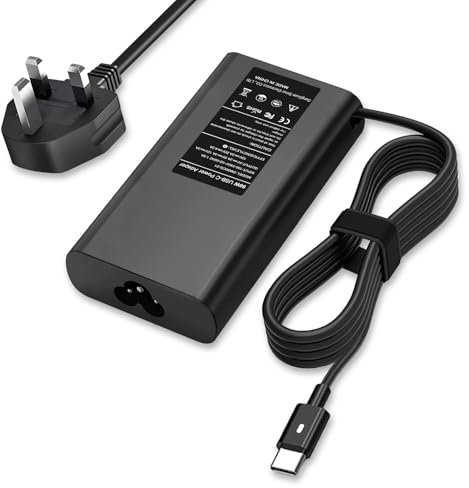 90W USB C De ll Laptop Charger, Compatible for Dell Latitude 7490 7320 7420 2-in-1 5420 5520 5290 De ll XPS 13 9320 9370 9510 Latitude 9410 2-in-1, Chromebook 3380 3100 5190 LA65NM170 type c
