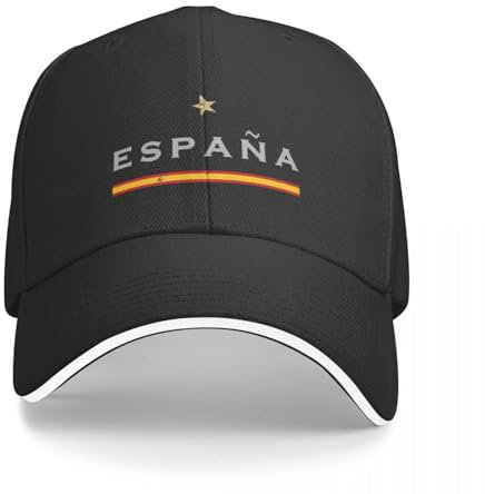 Bandera de España Personalizada Estrella España Gorra de béisbol de Senderismo Unisex Moda Playa Sombrero de Sol Hot Hip Hop Gorra de Camionero