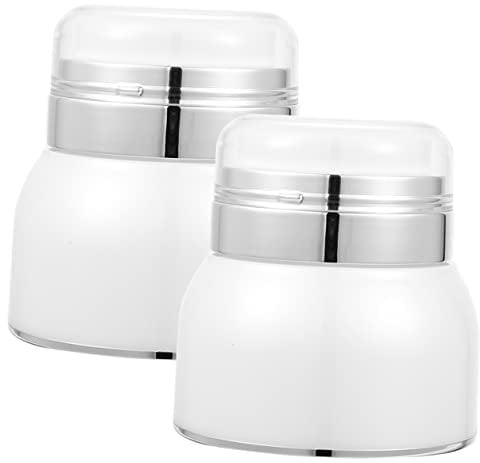 LALADEFIEE 2pcs Airless Pump Jar Dispensing Bottles Pump Dispenser Leak Proof Travel Jars