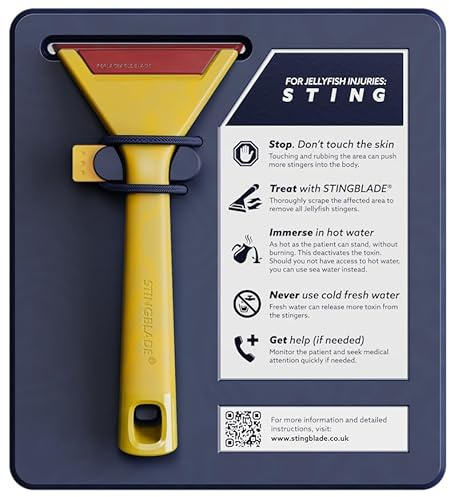 STINGBLADE™ Jellyfish Sting Relief Tool – Instant Sting Removal & Pain Relief Scraper for Swimmers, Surfers, Divers – Must-Have Ocean First Aid for Jellyfish Stings