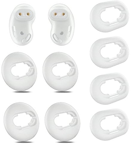 4 Pairs Ear Buds Replacement Tips Suitable for Samsung Galaxy Buds Live, Small & Large Silicone Replacement Tips SM-R180 Bluetooth Headset Silicone Cover (White)