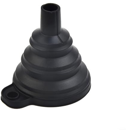 HomeVortex 1PC Black Silicone Car Funnel, Collapsible & Foldable for Quick Fluid Changes