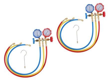 BUGUUYO 2 Juegos Tabla De Fluoruro Recargar Polar Vacío Portátil Unidad Refrigerante Recargable Medidor De Llenado De Fluoruro Limpiador Recarga De Ca Metro Equipo Auto Gas Rellenar Caucho