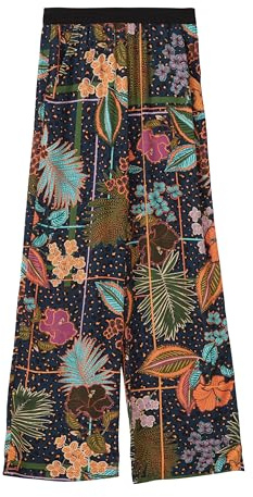 s.Oliver Satinierte Hose im Loose Fit mit Elastikbund und All-Over-Print