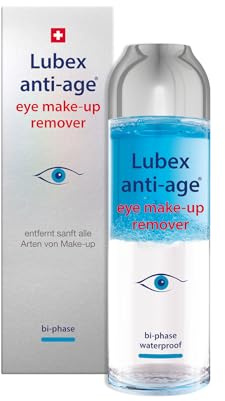 Lubex anti-age eye make-up remover – 2-Phasen-Make-up-Entferner mit Tetrapeptiden & Feigenkaktus-Extrakt, entfernt sanft alle Arten von Make-up, hergestellt in der Schweiz, 150ml