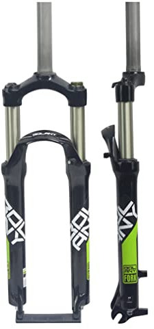 QAZXDRFG 24-Zoll-Fahrradgabel, Federweg 100 mm, Mountainbike-Federgabel, 1-1/8 Zoll, gerade, mechanische Vorderradgabel, manuelle Verriegelung, Schnellspanner, 9 mm (24 Zoll, grün)