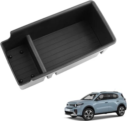 Coleya Armlehne Aufbewahrungsbox Kompatibel mit Citroen C3 Aircross 2025 2026, Mittelarmlehne Ablagefach, Armlehne Organizer Mit Schwarz Rutschfester Gummimatte