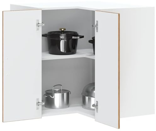 QZZCED Eckschrank für Küche, Kalmar im alten Holzstil, Wandschrank mit großem Stauraum, feuchtigkeitsbeständiges Material aus technischem Holz