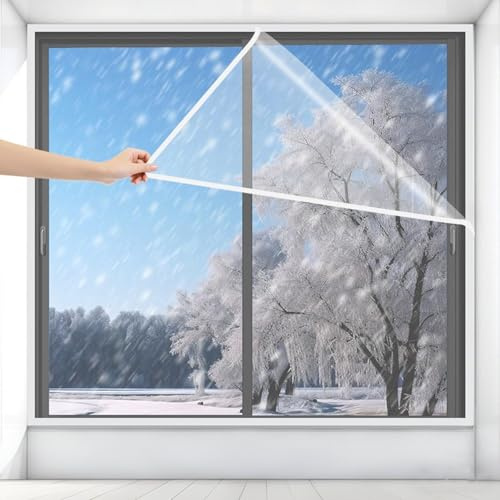 Kit De Aislamiento De Ventana Cubierta Transparente Para El Aislamiento Térmico De Ventanas 30 45 65 75 80 110 120 150 180 200cm PelíCula Aislamiento TéRmico De Lona(Blanca,80x160cm)