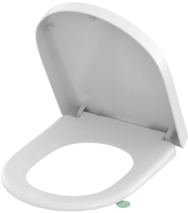 YEAUPE PRO D-Form WC Sitz in Rautenstruktur, Toilettendeckel mit Absenkautomatik [LANG], kratzfest, leise & pflegeleicht, abnehmbar, 46,4×35,9 cm
