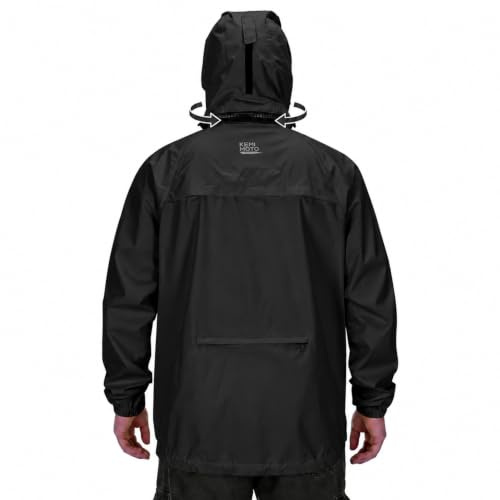 KEMIMOTO Fahrrad Regenjacke Herren, 10.000mm Wasserdicht & 8.000g Atmungsaktiv, Radjacke mit Patentierter 180° Rotations-Kapuze, Doppelter Windleiste, Packbare Regenbekleidung für MTB Rennrad Pendeln