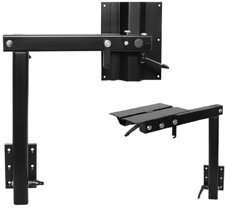 360° drehbares Wohnmobil-Tischbeinsystem, abnehmbarer Aluminium-Sockel mit drehbarer Halterung für Camper-Dinette, Pontonboot, Truck Camper, Reiseanhänger – verbesserter Drehmechanismus, Schwarz/Weiß