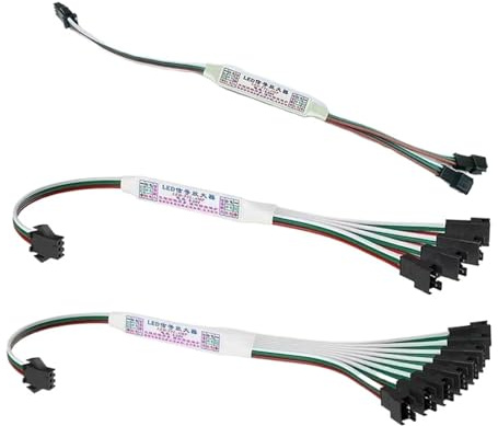 Mini tira de luz LED a todo color, subcontrolador, sincronizador multicanal RGB, amplificador de señal de tira de luz de flujo(4 wire one to four)