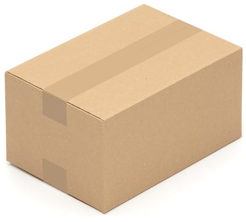 KK Verpackungen Versandkartons 300 x 200 x 150 mm Braun 1-wellig (Außenmaß 306 x 206 x 158 mm) | 50 Stück, Faltkartons Kartons für Versand als DHL Päckchen M DPD Hermes GLS Paketklasse S (KK18)