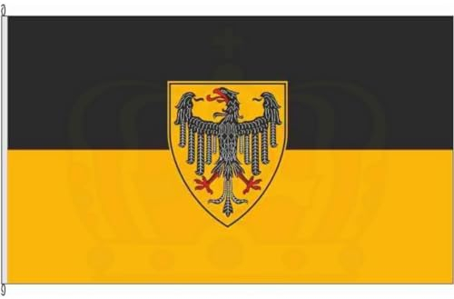 KÖNIGSBANNER Zertifizierte Flagge Fahne Aachen - AC 150 x 250cm - Hissflagge doppelt gesäumt mit Karabinerhaken aus deutscher Flaggen-Manufaktur