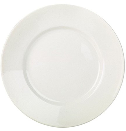 RG Tableware Wide Rim Plate 23cm - Set of 6 - Affordable 9 Inch White Porcelain Dinner Plates