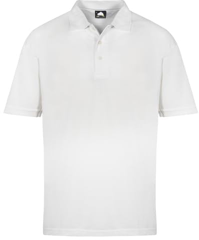 ORN Polo Shirt for Men Adult, Heavyweight Polo T-Shirt for Work & Casual Wear, Hard-Wearing Premium Quality Mens Workwear Poloshirt, 1150-White, M