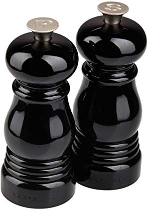 Le Creuset Classic Salt and Pepper Mill Set, Personal Use, Chip-resistant ABS Plastic, Anti-Corrosion, 11 cm, Black Onyx, 96002500140000