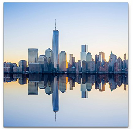 Paul Sinus Art Leinwandbilder | Bilder Leinwand 60x60cm New Yorker Skyline Abend