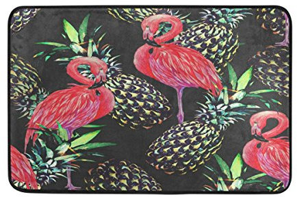 Use7 Vintage Flamingo Ananas Fußmatte für Innen- und Außenbereich, Fußmatte für Badezimmer, 60 x 40 cm