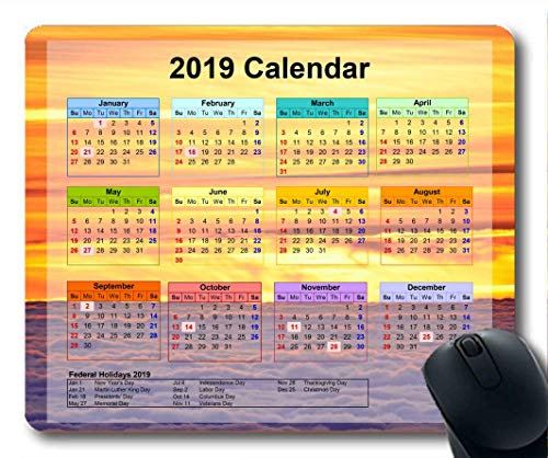 2019 Calendar mouse pads,mouse mat,sky and sand Gaming mouse pad