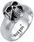 Kuzzoi Totenkopf Herrenring, massiv 10 mm breit in 925 Sterling Silber, schwarz oxidiert mit Gravur, Ring für Männer in der Ringgröße 60 – 66, 0601662919