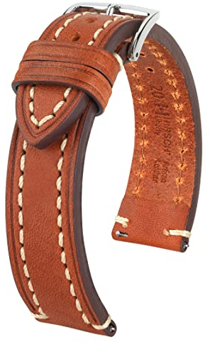 HIRSCH Herren Uhrenarmband Sattelleder Modell Liberty 22 mm Goldbraun
