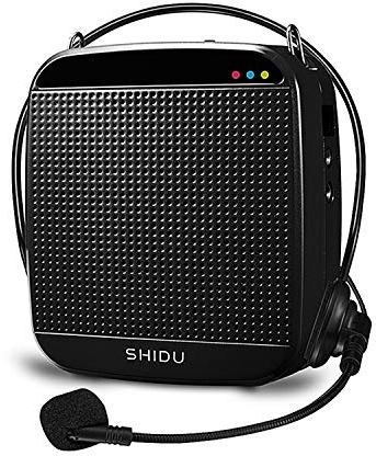 Portable Voice Amplifier, SHIDU M600 Mini Voice Amplifier with Wired Microphone Headset 15W PA Speaker, Support USB/TF Card/Aux/MP3 PA System for Teachers,Singing,Classroom,Tour Guide,Elderly,Yoga