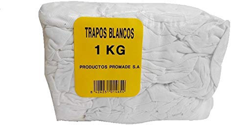 Promade - Trapos Blancos de Algodón para la Aplicación de Barnices, Ceras, Tintes 1 Kg