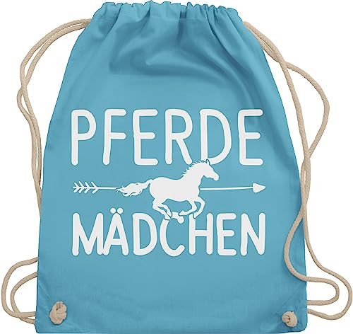 Turnbeutel Rucksack - Taschen - Pferde Mädchen - Pferdemädchen - Unisize - Hellblau - pferdetaschen stalltasche pferd pferdeliebhaber fjordis beutel reiterzubehör pferdebeutel reiten ich geh