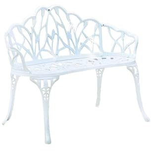 Signature Homes and Gardens SH&G Hembury 2 Seater Bench | White Aluminium with a Cream Cushion | Indoor & Outdoor